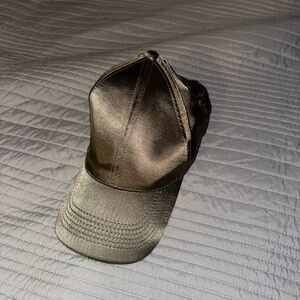 Sleek olive satin finish baseball hat